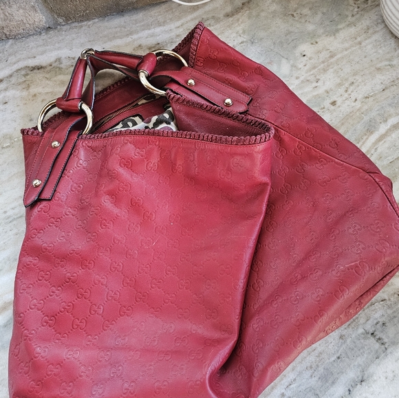 GUCCI Guccissima Large Horsebit  Hobo in Red ❤️ - Picture 12 of 16